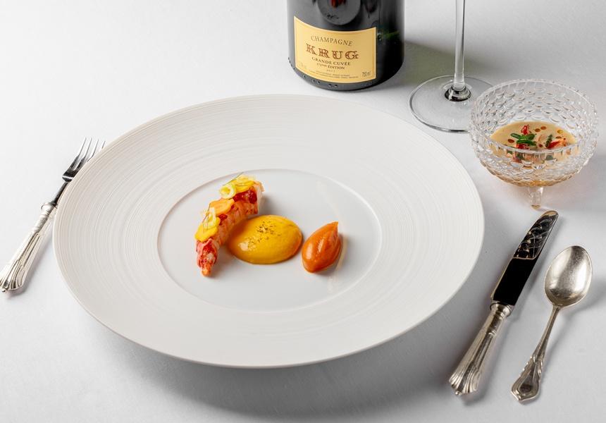 Sea buckthorn and lobster at Grantley Hall