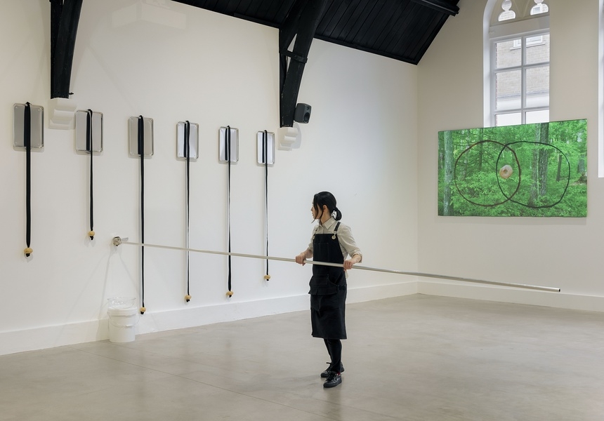 Aki Sasamoto: Grilled Diagrams, 2026. Photo by Sarah Rainer, courtesy the artist, Bortolami Gallery, Take Ninagawa and Studio Voltaire.