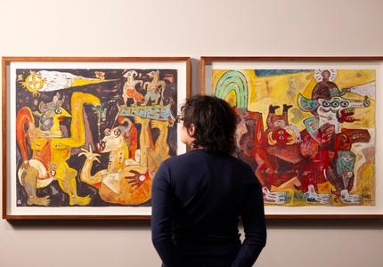 Installation view of Rising Voices: Contemporary Art from Asia, Australia and the Pacific. Photo: David Parry for the V&A