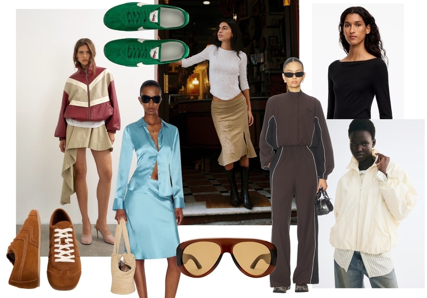 L-R: M&S, Topshop, Nike, Reformation, Le Specs, With Jéan, Rotate, Arket, H&M