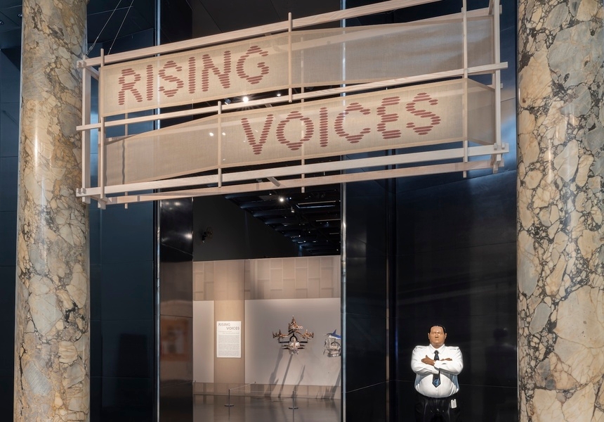 Installation view of Rising Voices: Contemporary Art from Asia, Australia and the Pacific. Photo: David Parry for the V&A